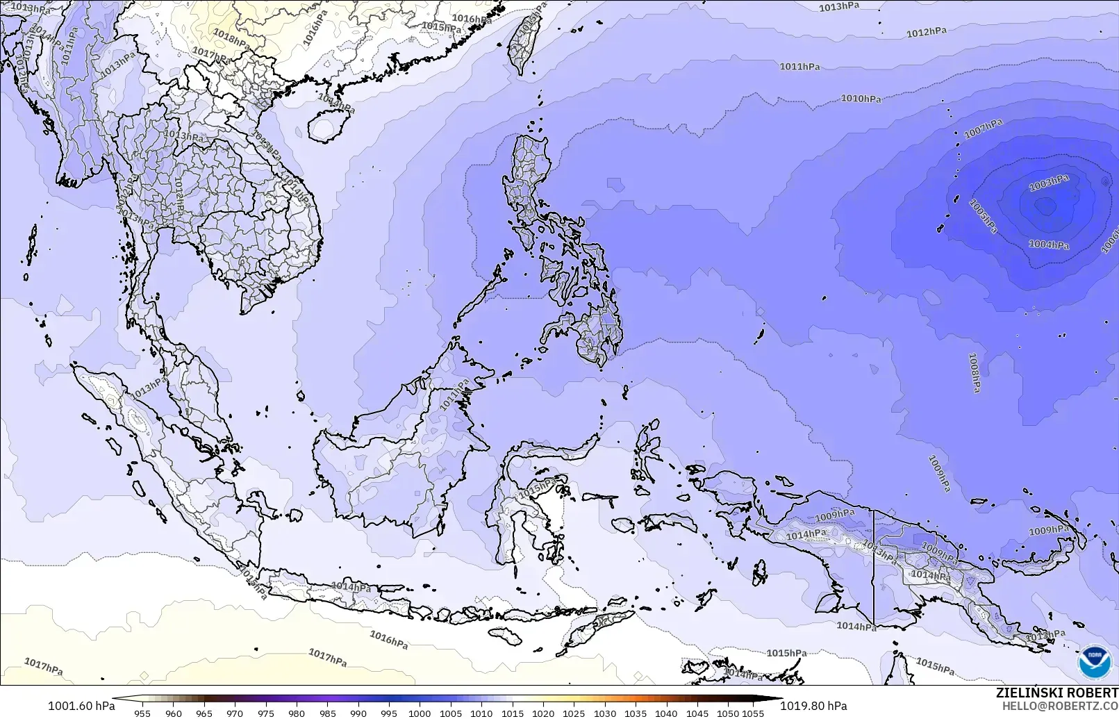 GFS model - Güneydoğu Asya, Basınç