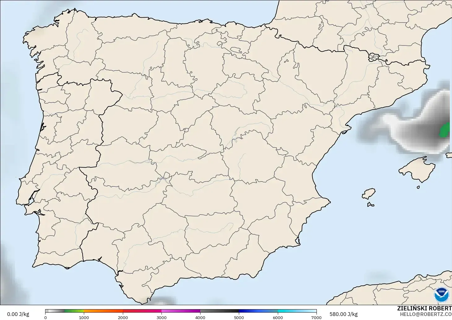 GFS model - İspanya, CAPE