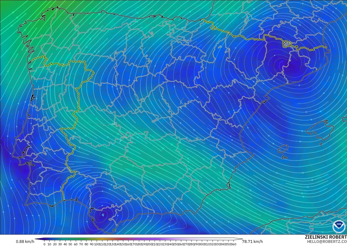 GFS model - İspanya, 300 hPa Rüzgârı (jet)