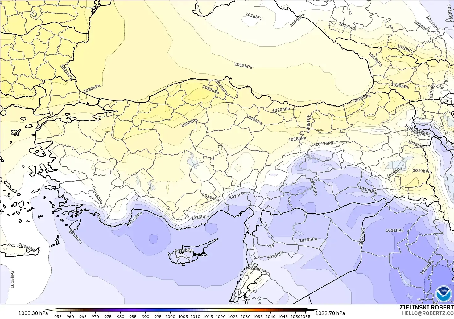 GFS model - Türkiye, Basınç