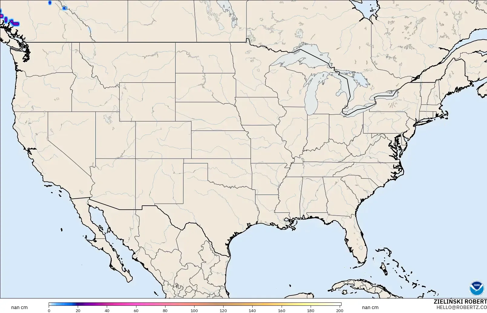 GFS model - Amerika Birleşik Devletleri, Kar Kalınlığı