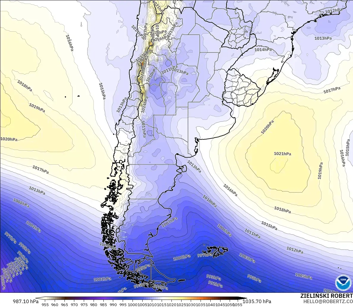 GFS model - Arjantin, Basınç