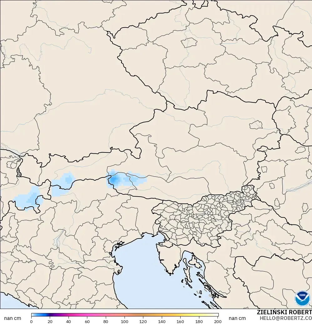 GFS model - Avusturya, Kar Kalınlığı
