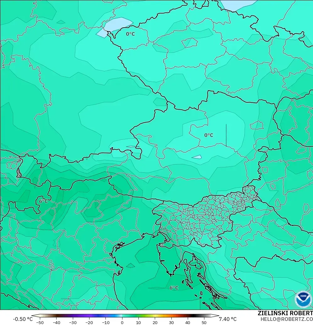 GFS model - Avusturya, 850 hPa Sıcaklık