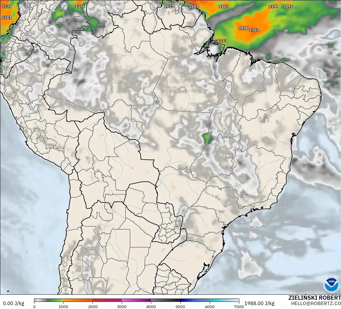 GFS model - Brezilya, CAPE