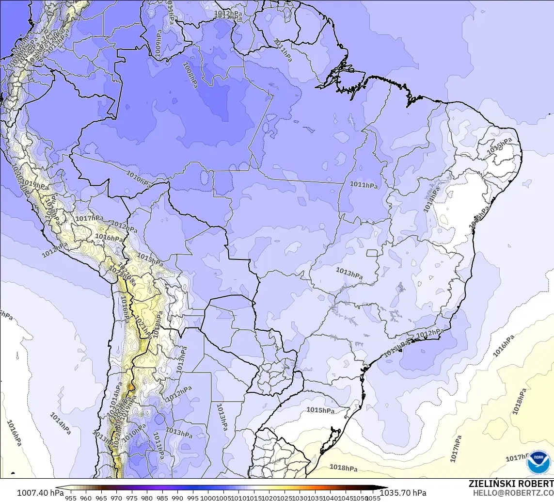 GFS model - Brezilya, Basınç
