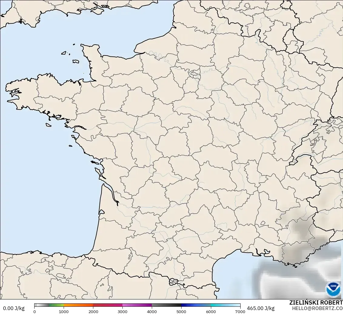 GFS model - Fransa, CAPE