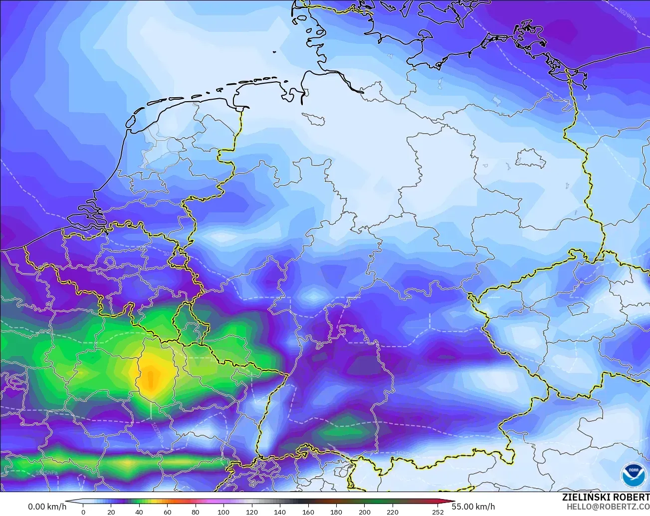 GFS model - Almanya, Rüzgâr Esintileri