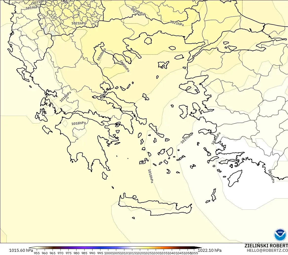 GFS model - Yunanistan, Basınç