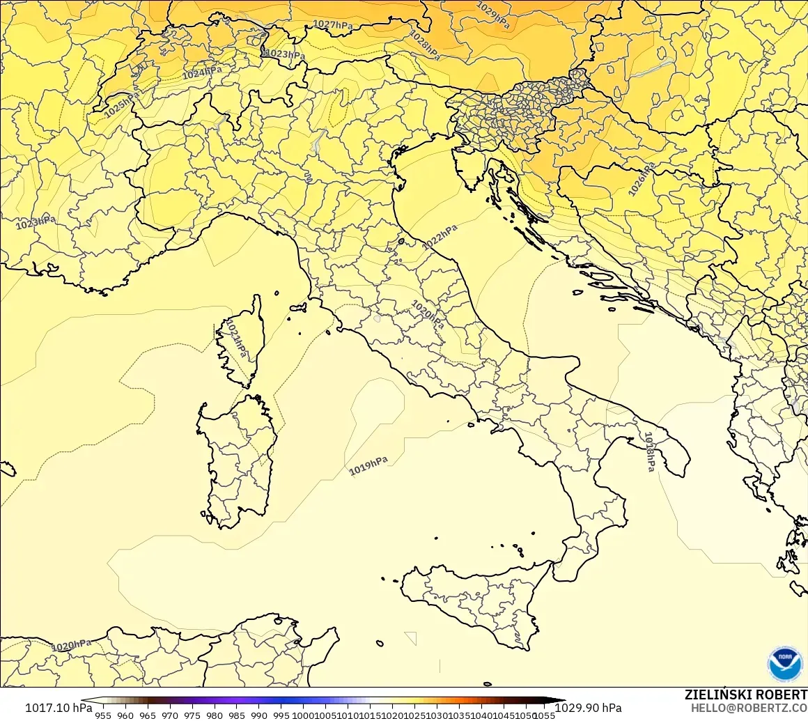 GFS model - İtalya, Basınç