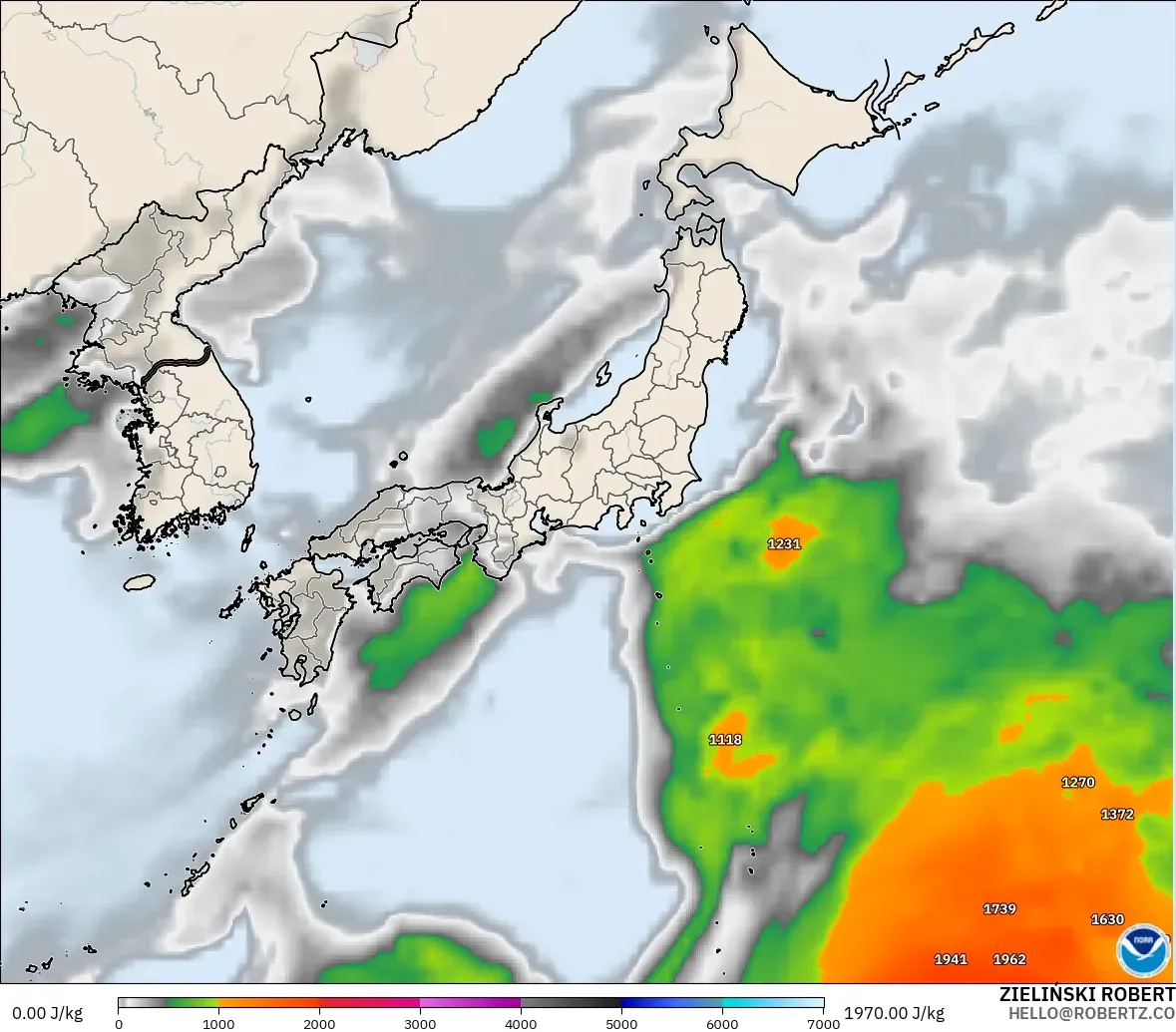 GFS model - Japonya, CAPE