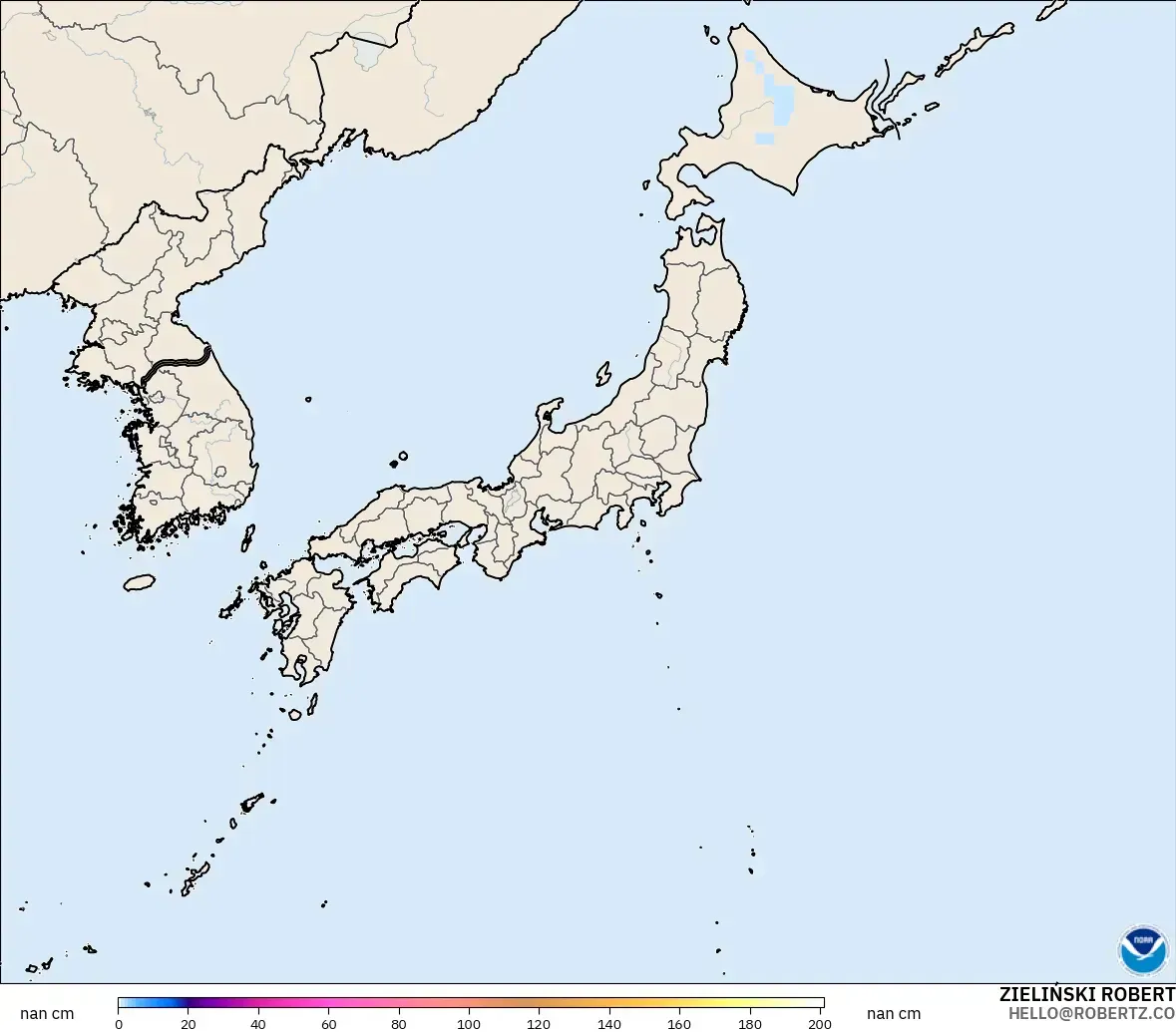GFS model - Japonya, Kar Kalınlığı