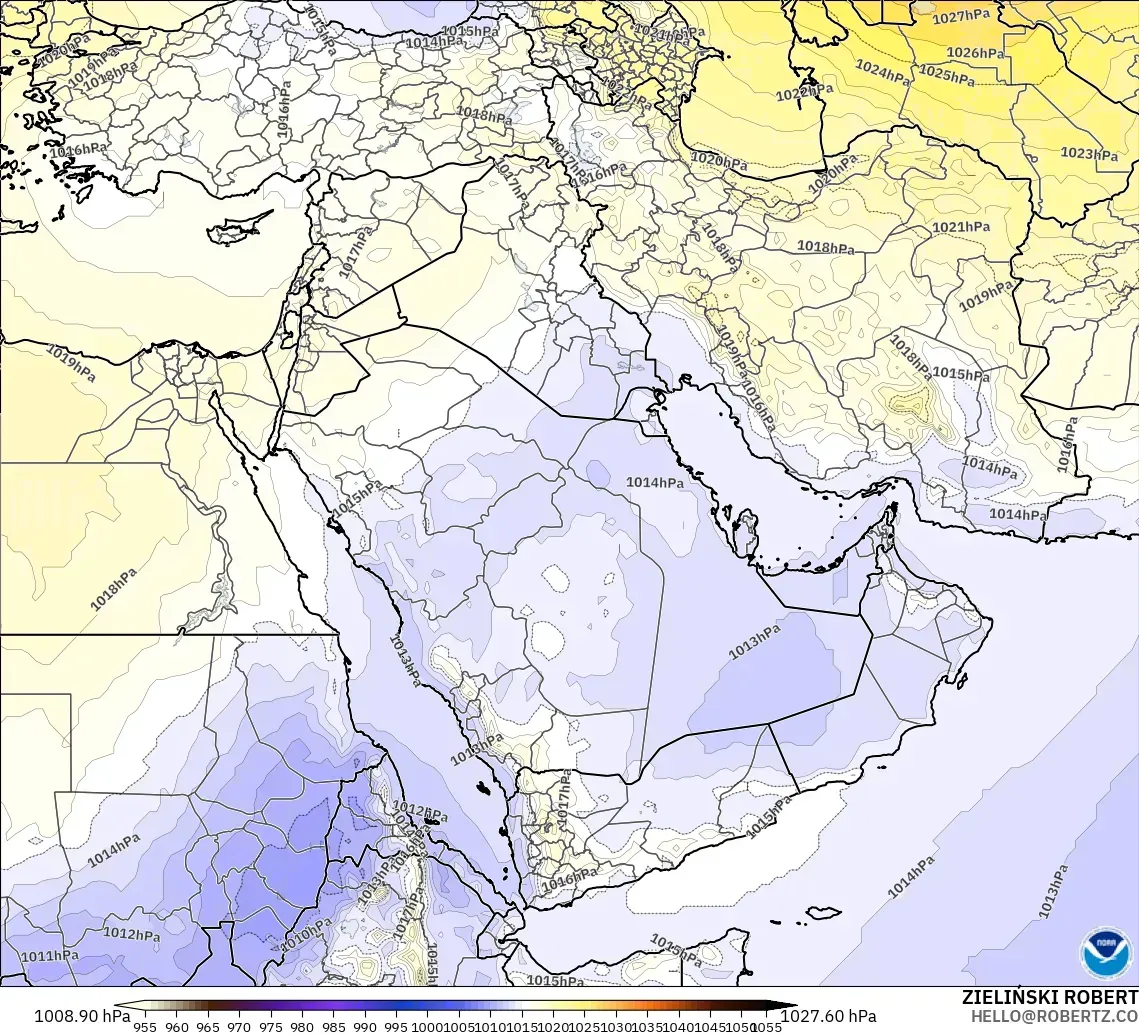 GFS model - Orta Doğu, Basınç