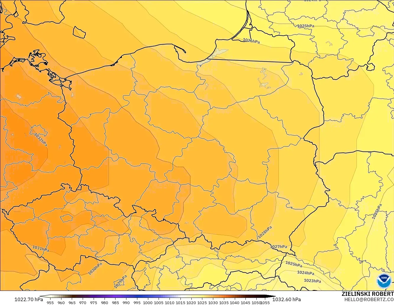 GFS model - Polonya, Basınç