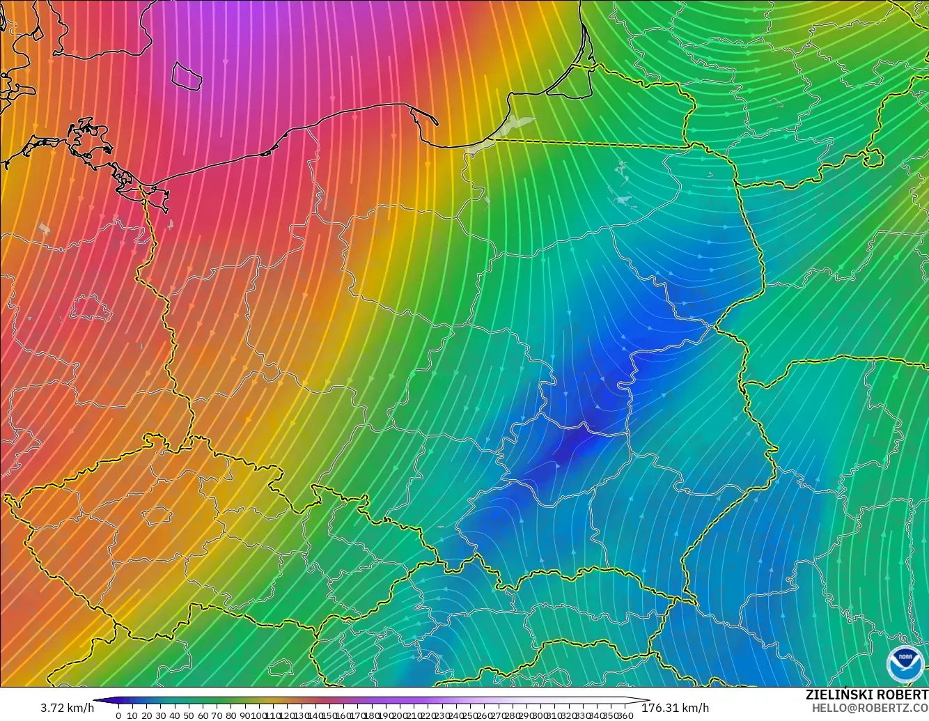 GFS model - Polonya, 300 hPa Rüzgârı (jet)