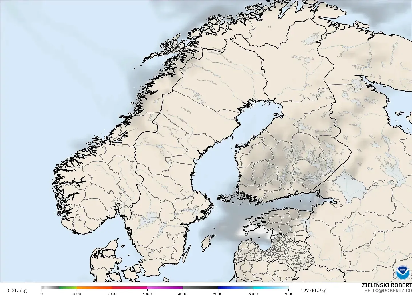 GFS model - İskandinavya, CAPE
