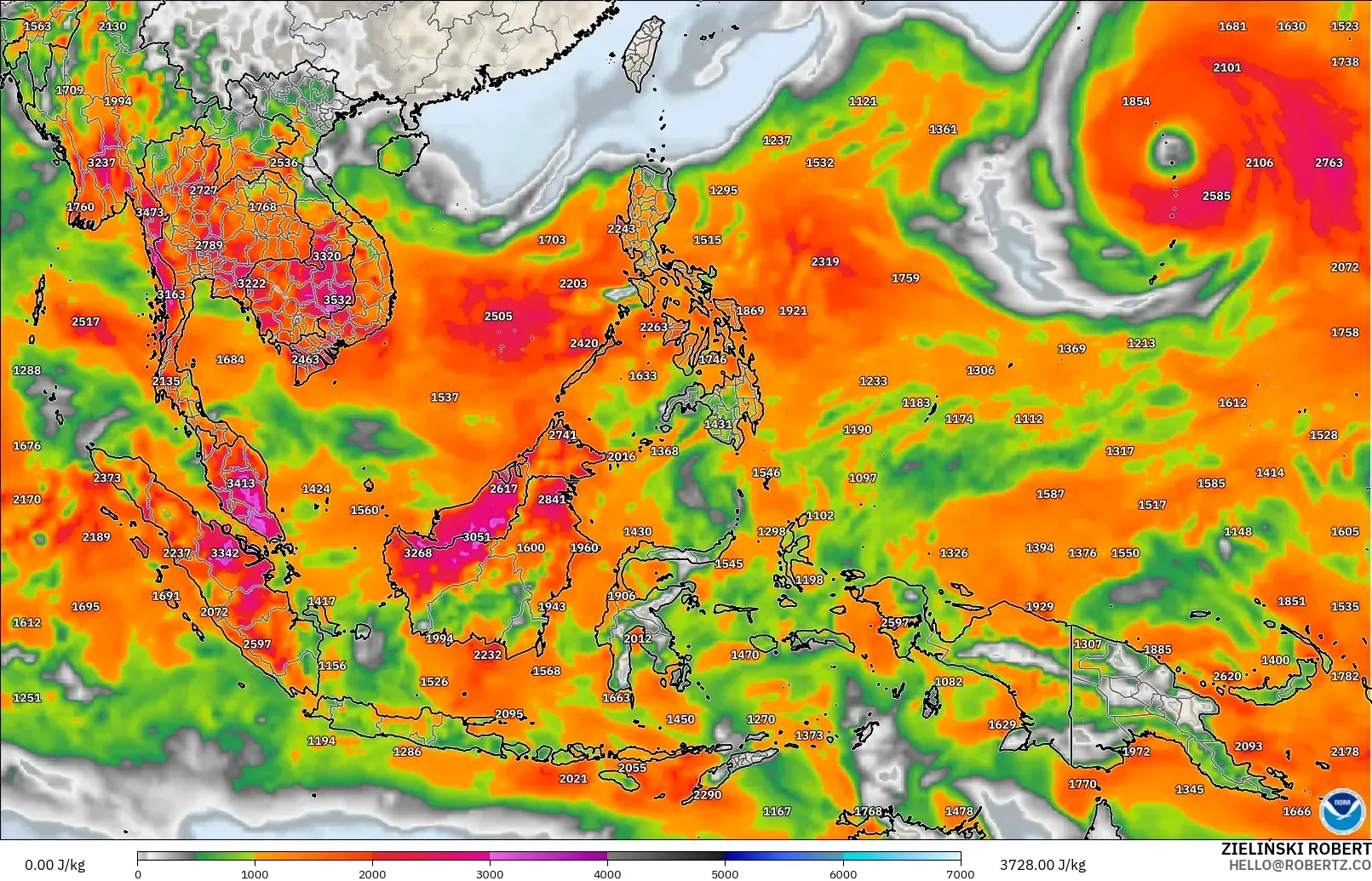 GFS model - Güneydoğu Asya, CAPE