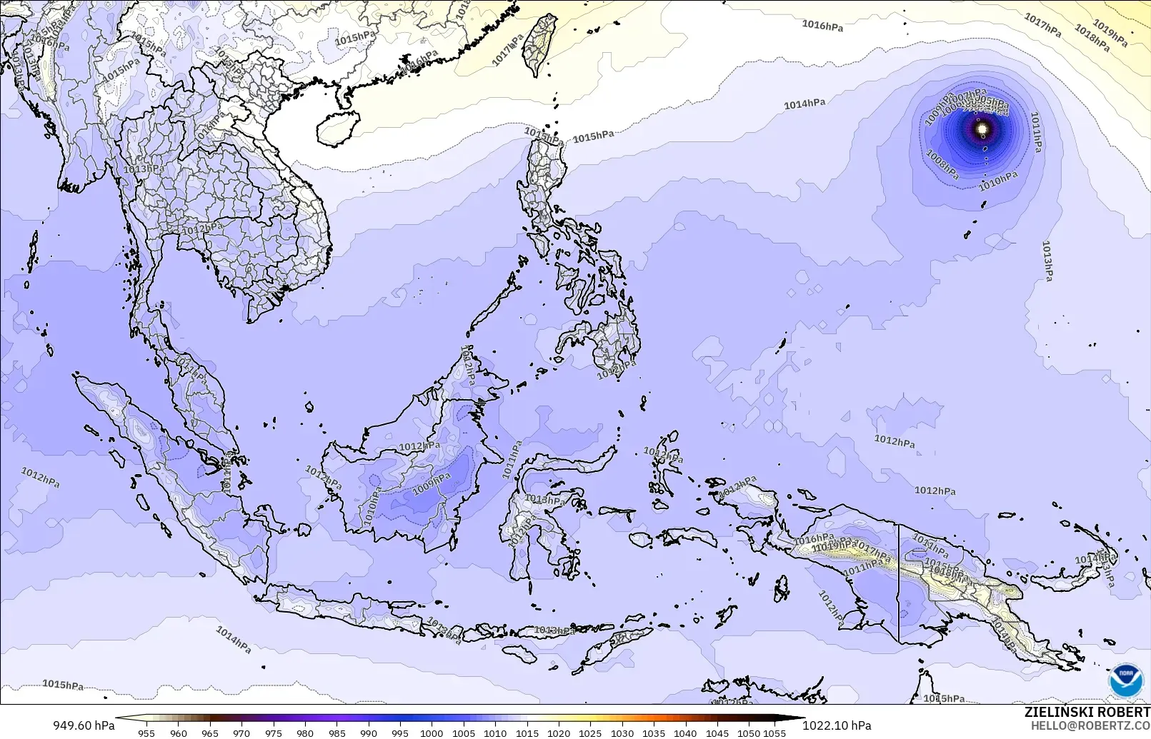 GFS model - Güneydoğu Asya, Basınç