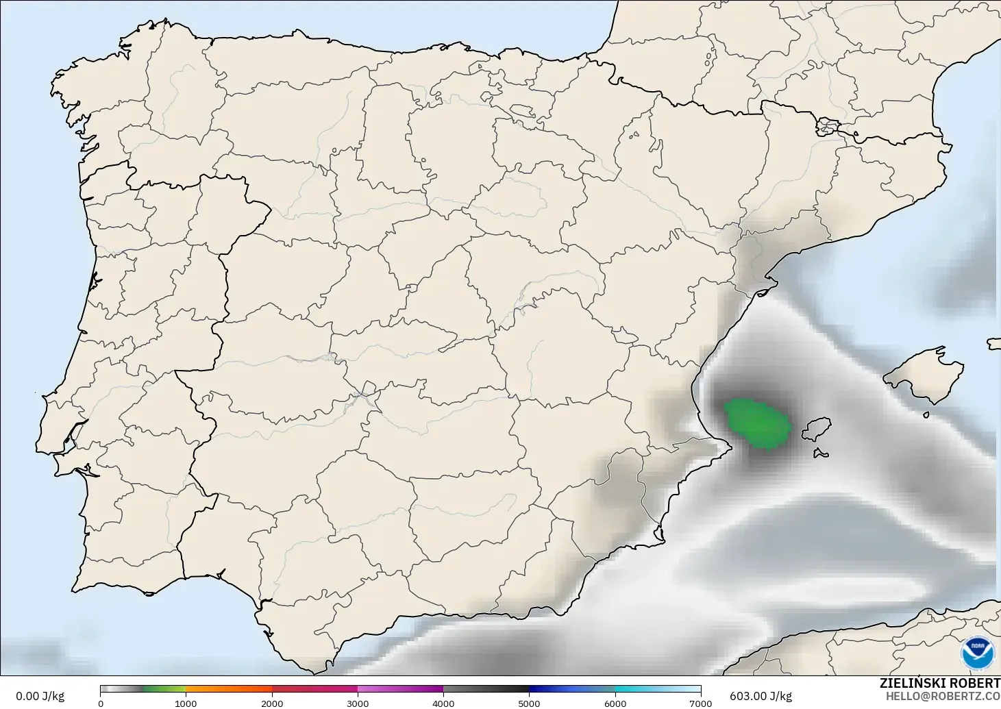 GFS model - İspanya, CAPE