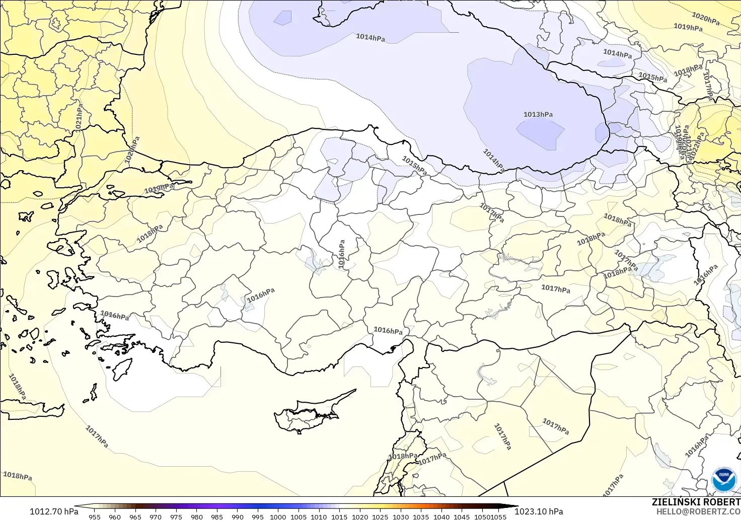 GFS model - Türkiye, Basınç