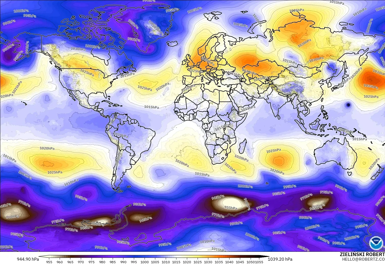 GFS model - Dünya, Basınç
