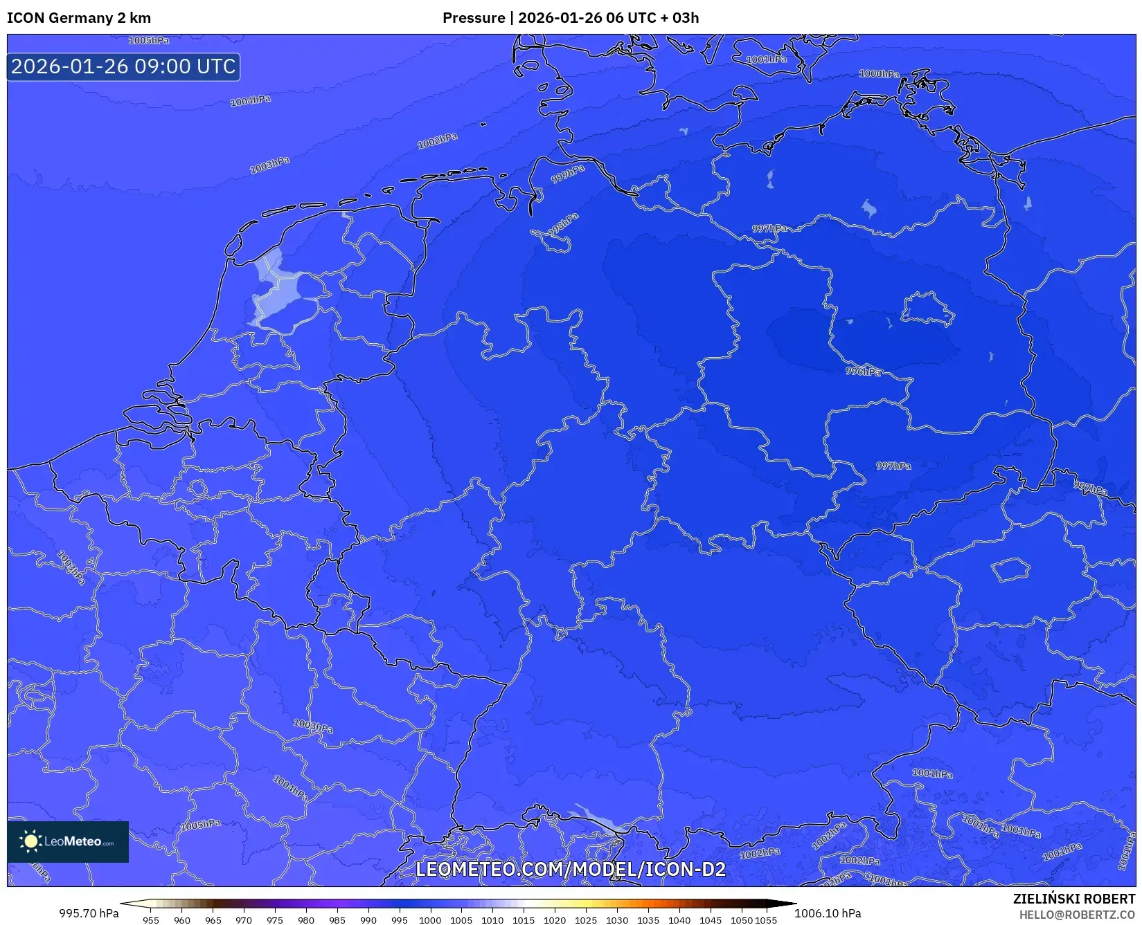 ICON Almanya 2 km model - Almanya, Basınç