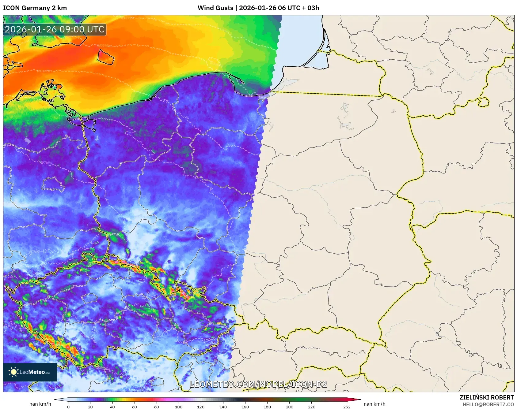 ICON Almanya 2 km model - Polonya, Rüzgâr Esintileri