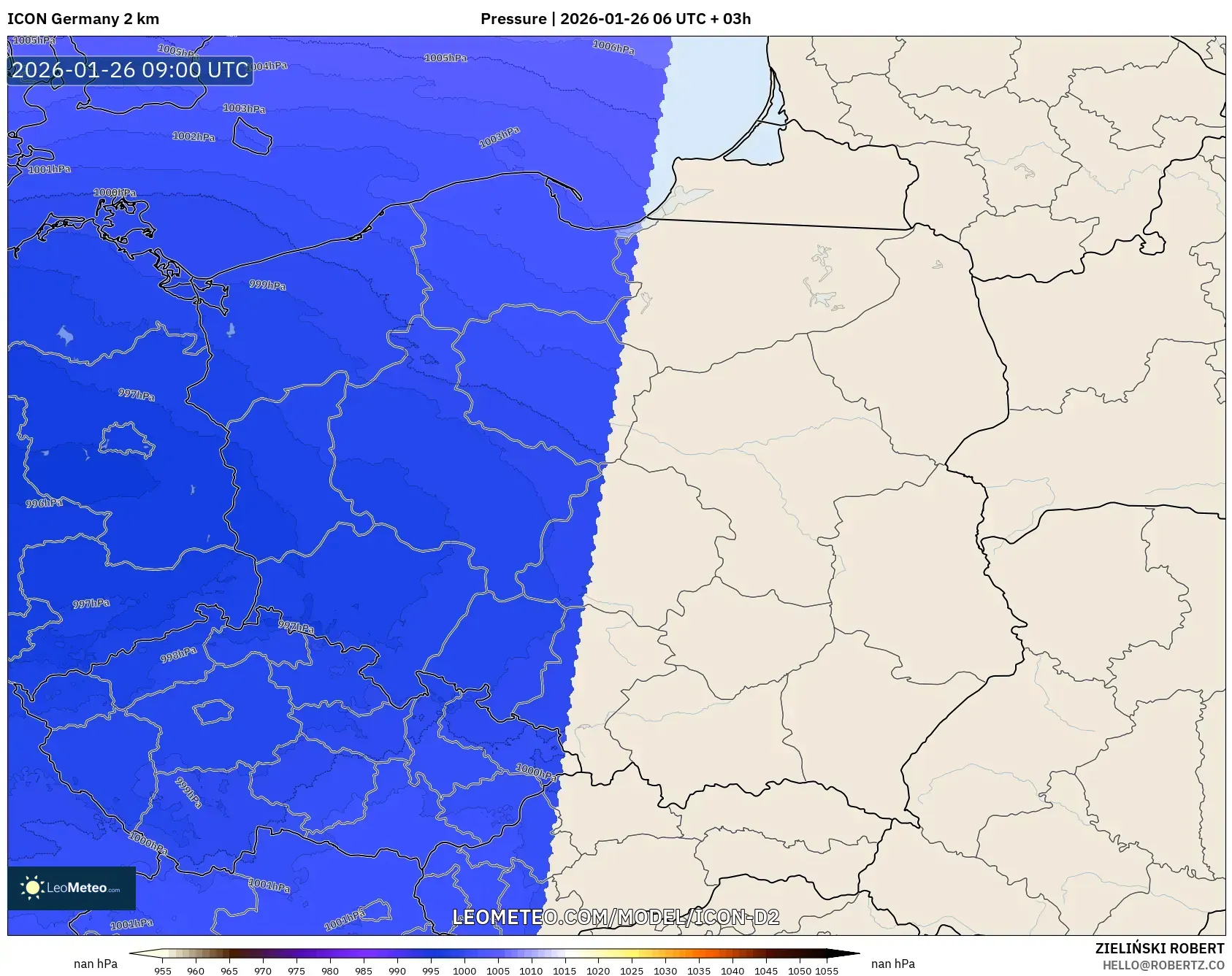 ICON Almanya 2 km model - Polonya, Basınç