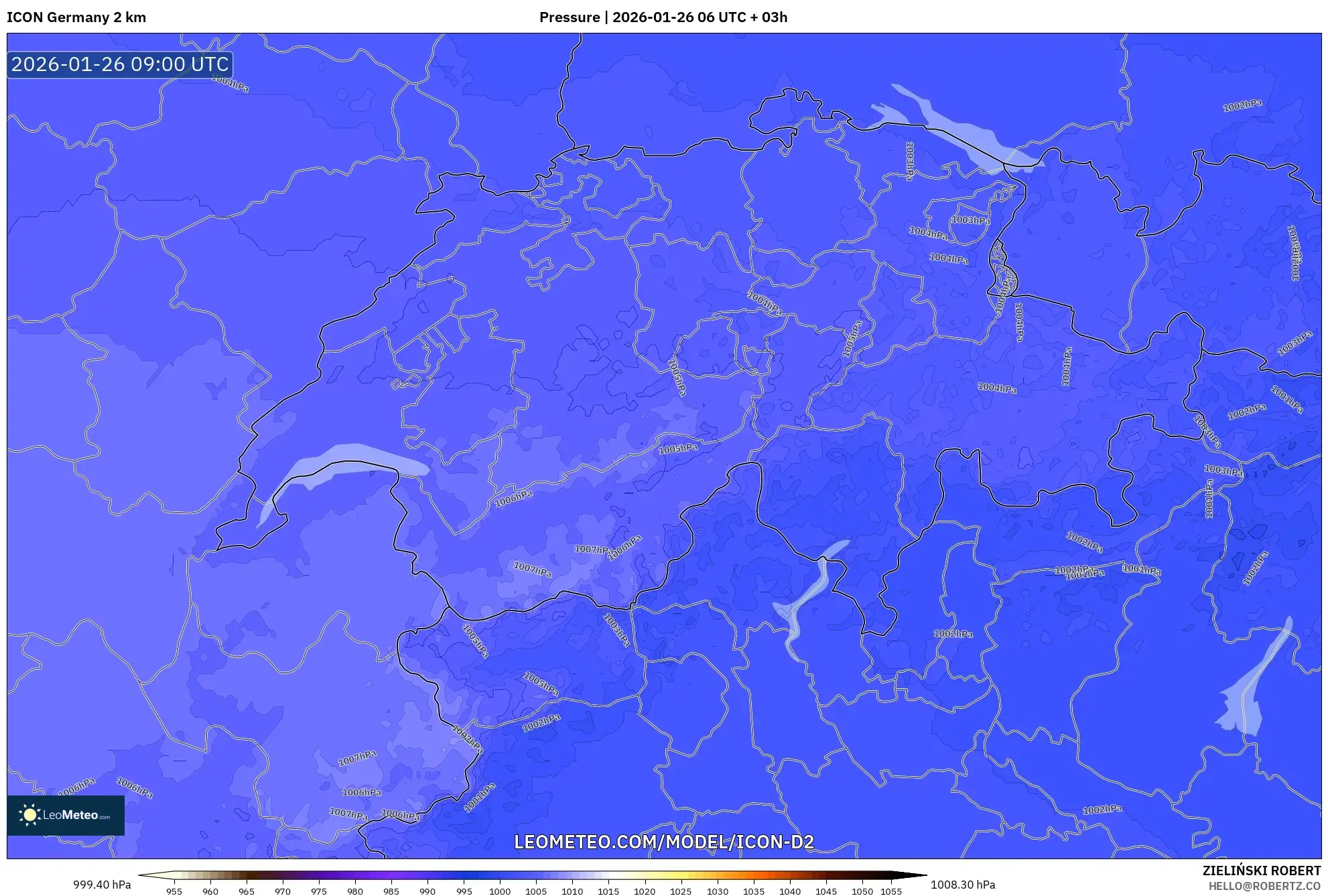 ICON Almanya 2 km model - İsviçre, Basınç