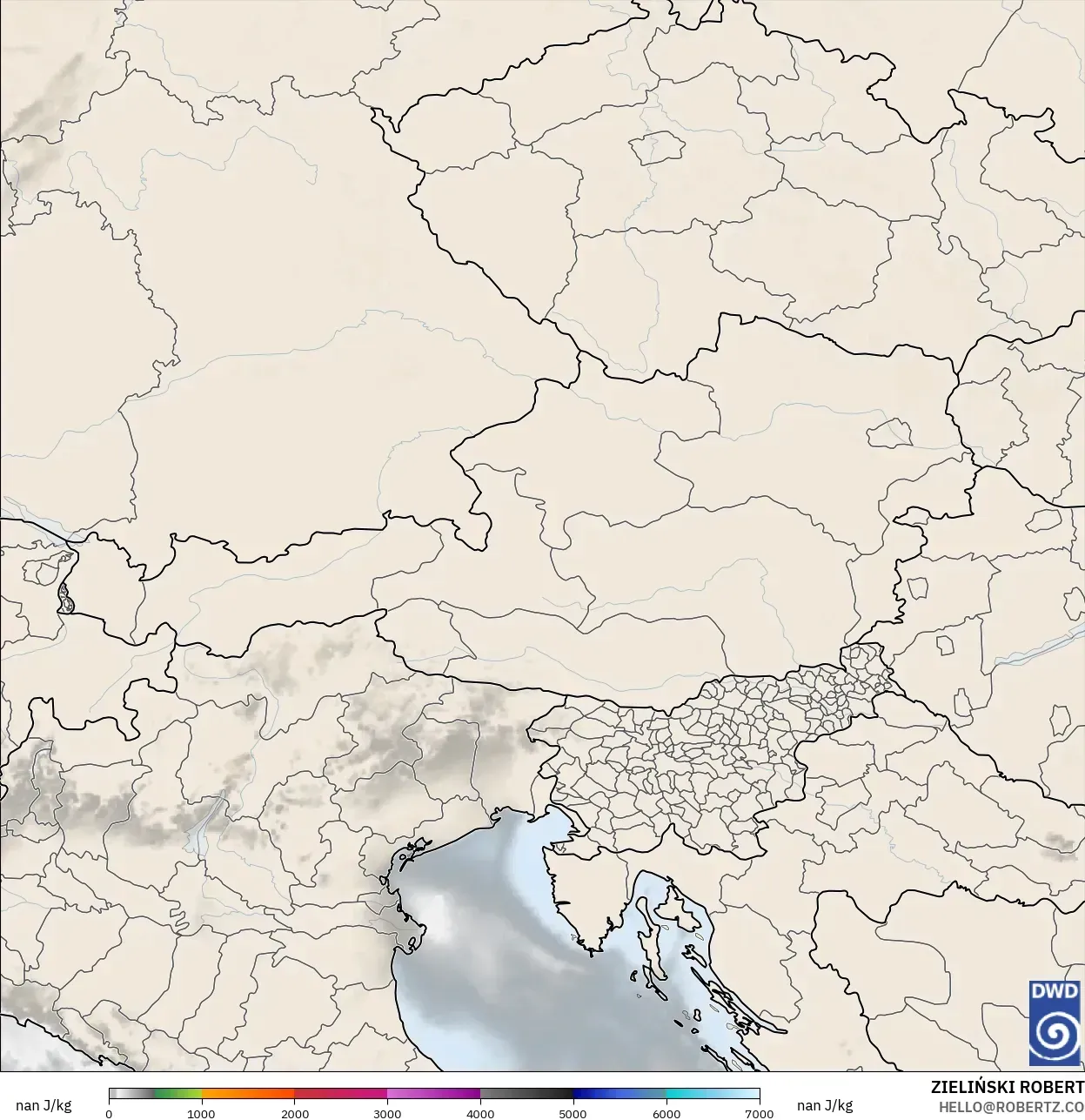 ICON Almanya 2 km model - Avusturya, CAPE