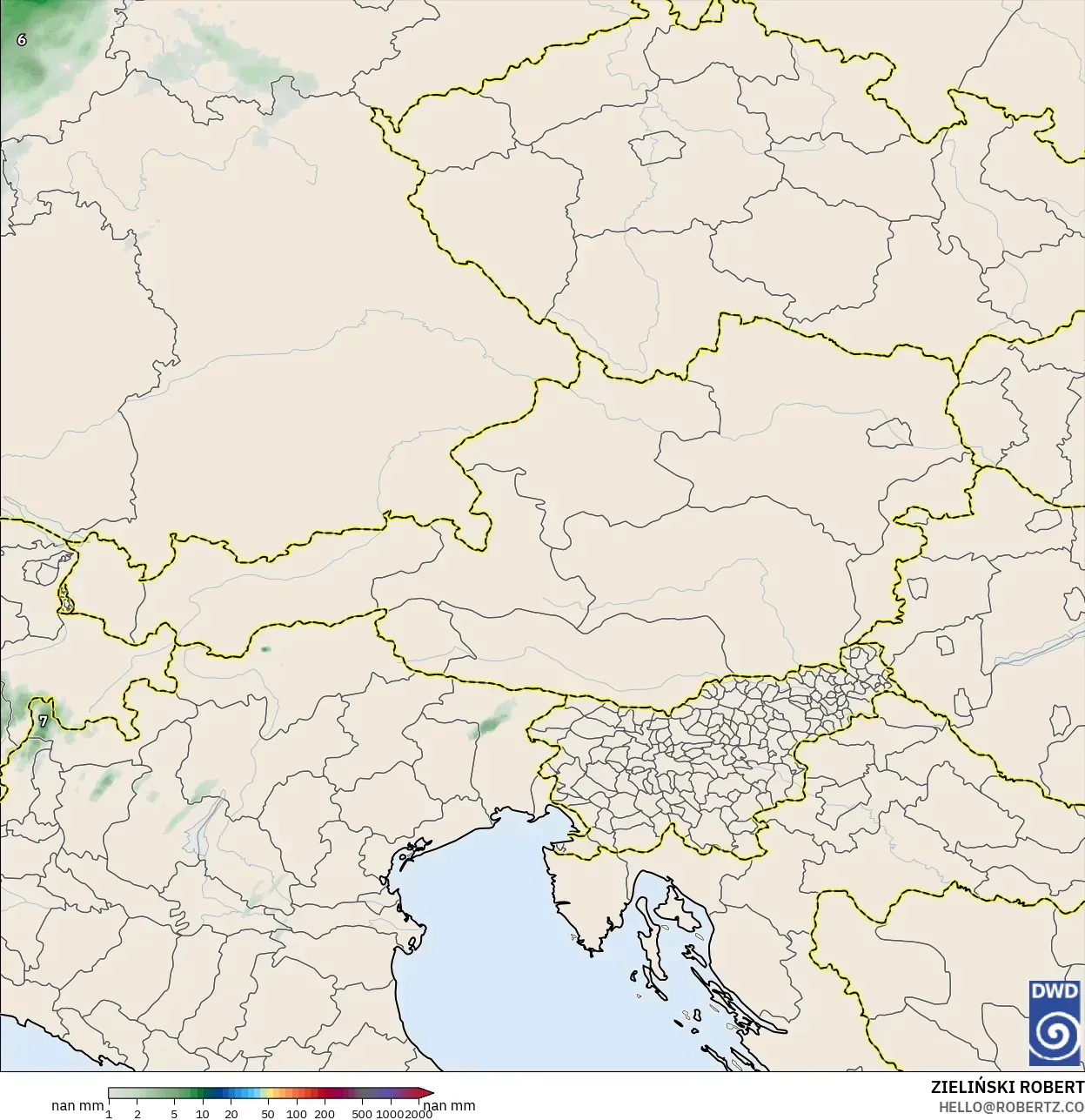 ICON Almanya 2 km model - Avusturya, Yağış Birikimi