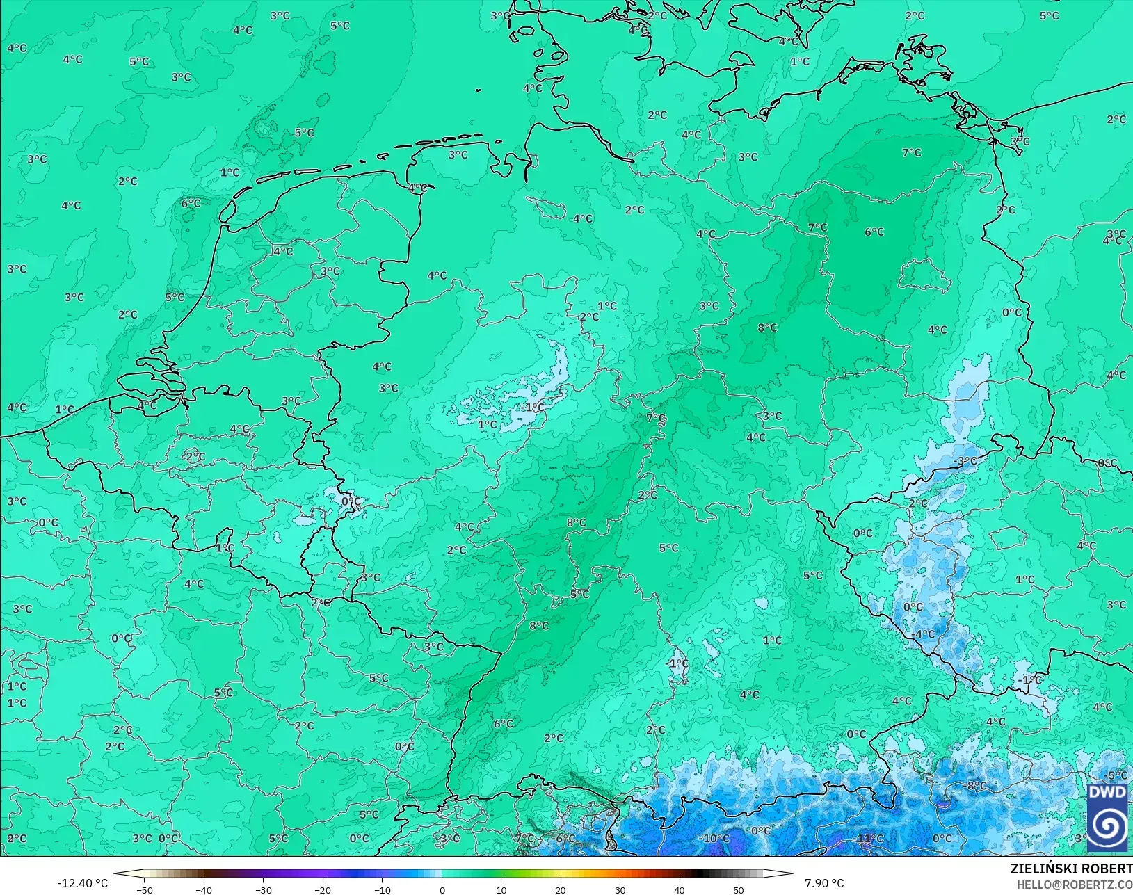 ICON Almanya 2 km model - Almanya, 2 m Çiy Noktası