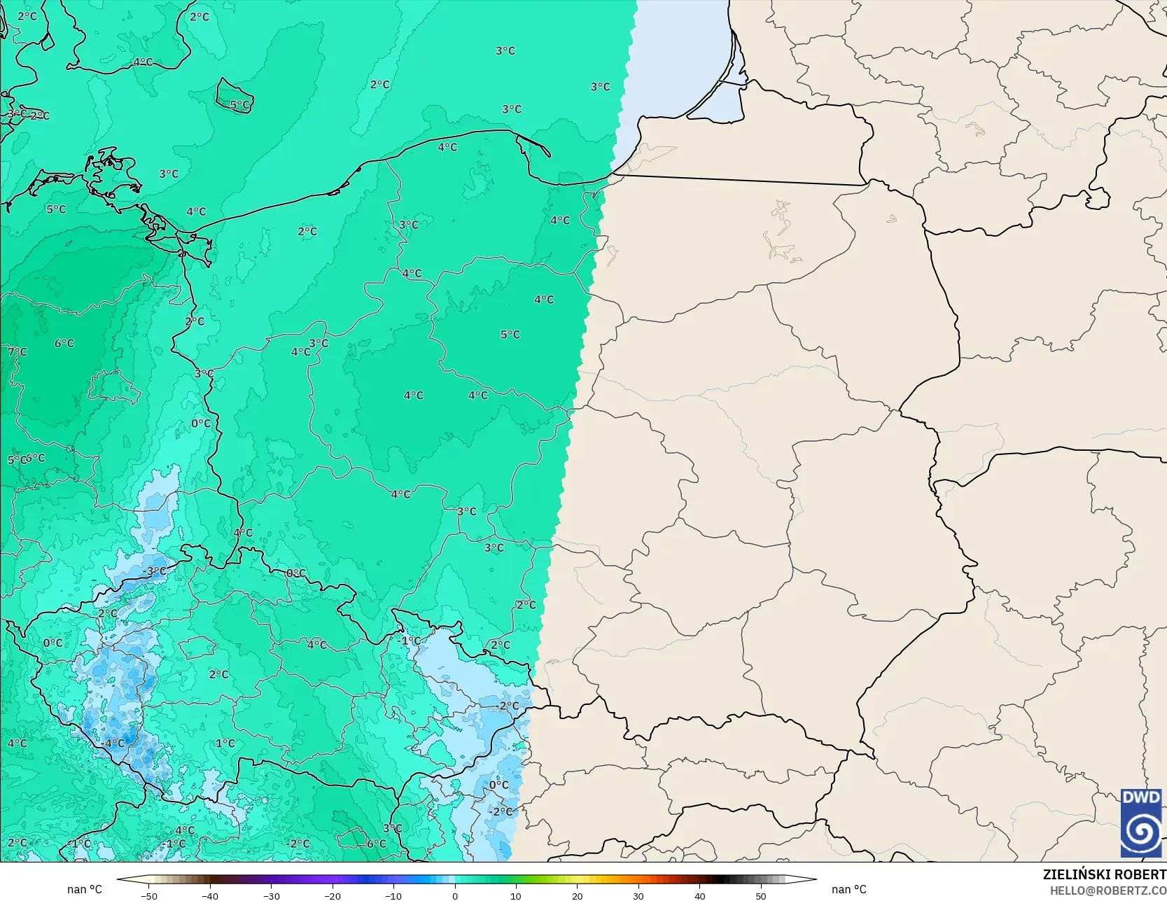 ICON Almanya 2 km model - Polonya, 2 m Çiy Noktası