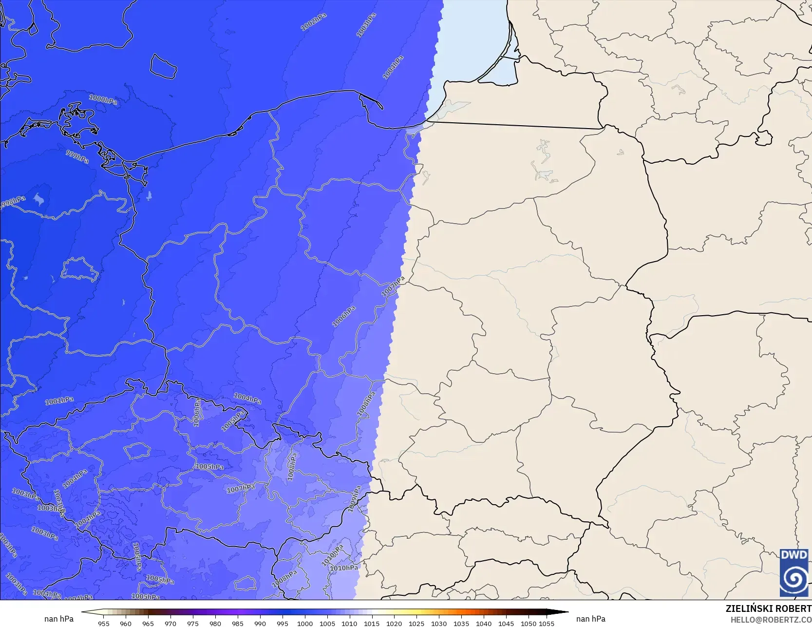 ICON Almanya 2 km model - Polonya, Basınç