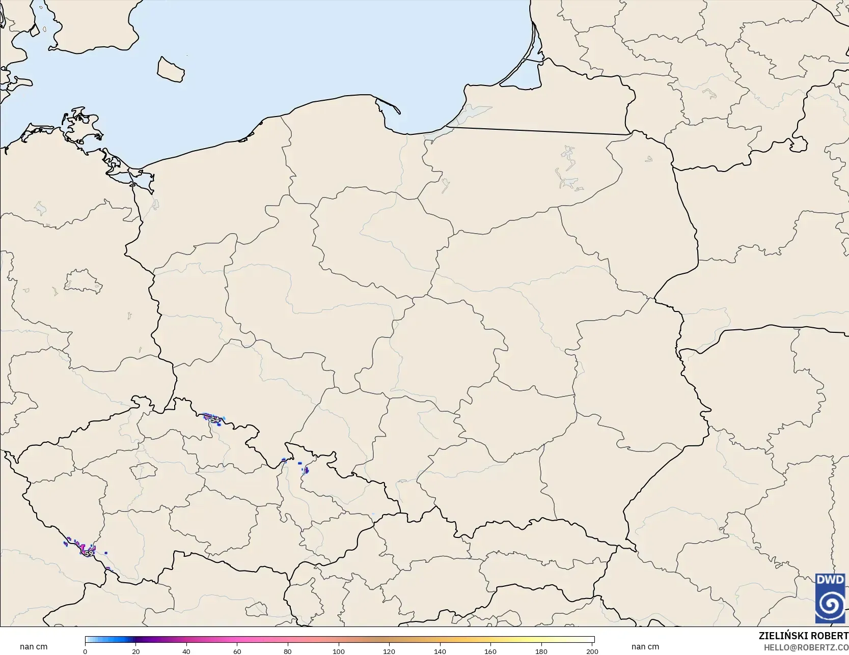 ICON Almanya 2 km model - Polonya, Kar Kalınlığı