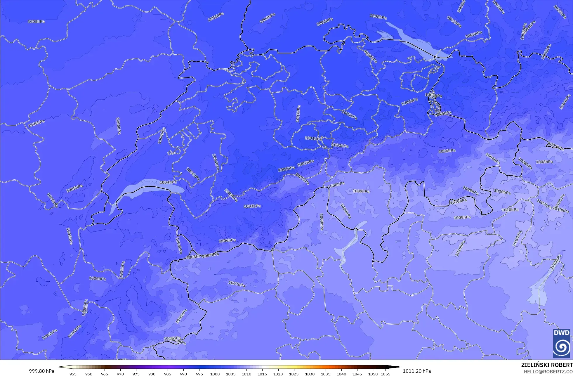 ICON Almanya 2 km model - İsviçre, Basınç