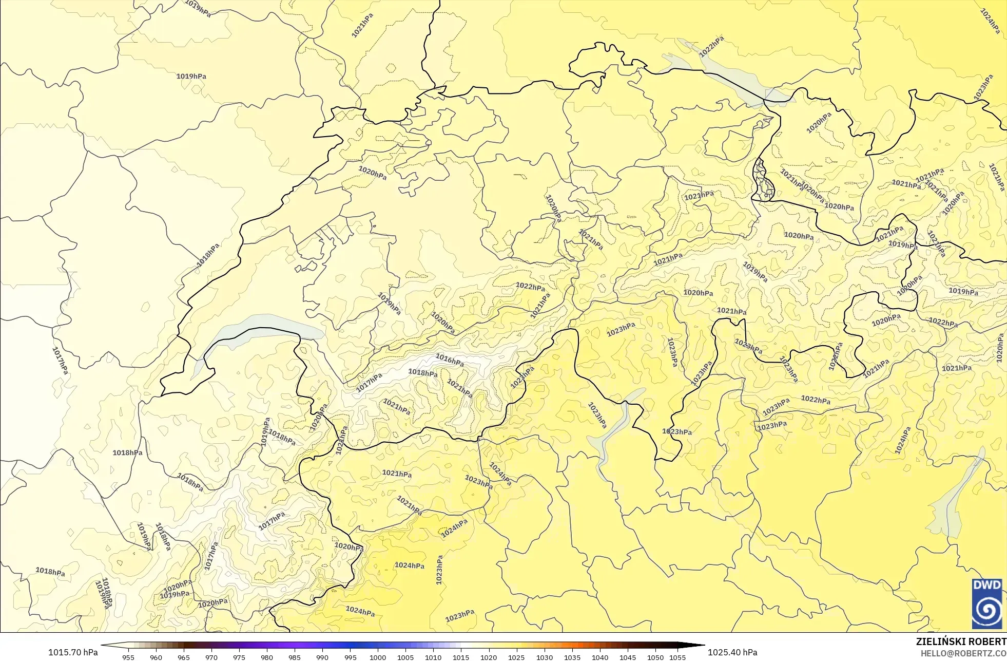 ICON Almanya 2 km model - İsviçre, Basınç