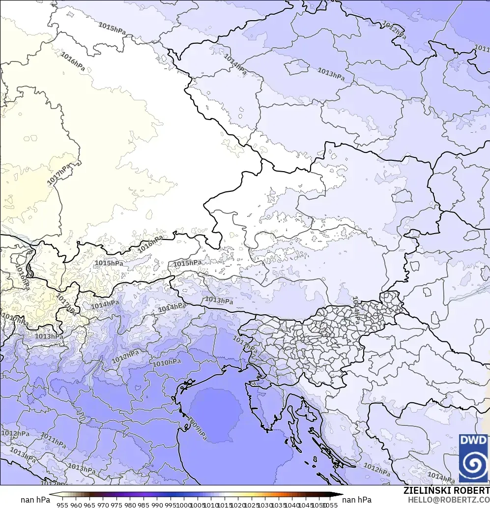 ICON Almanya 2 km model - Avusturya, Basınç