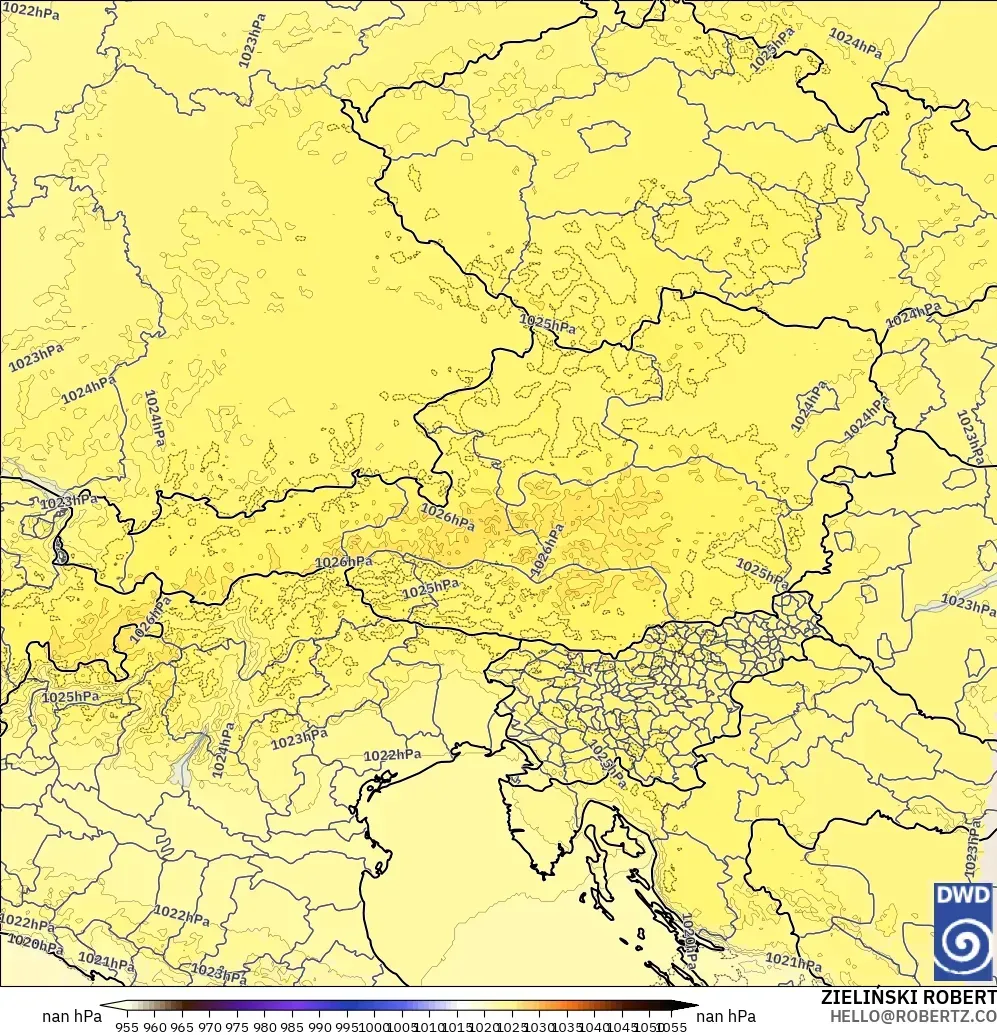 ICON Almanya 2 km model - Avusturya, Basınç