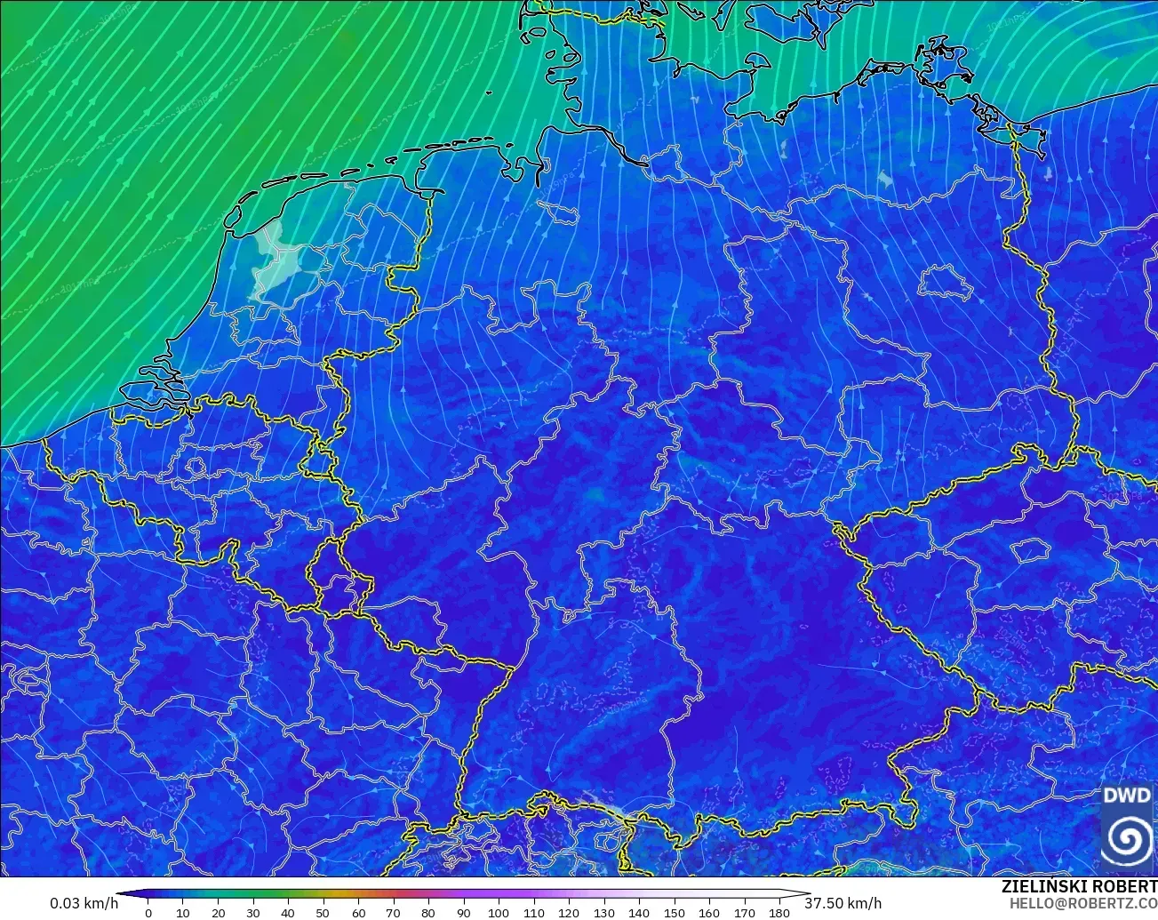 ICON Almanya 2 km model - Almanya, 10 m Rüzgâr