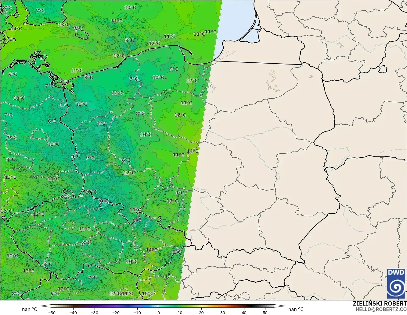 ICON Almanya 2 km model - Polonya, 2 m Çiy Noktası