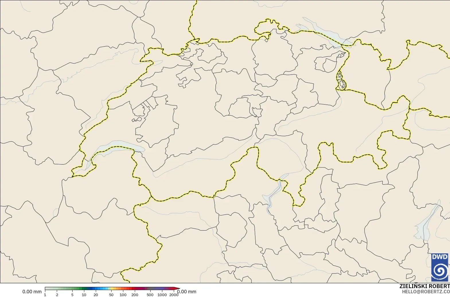 ICON Almanya 2 km model - İsviçre, Yağış Birikimi