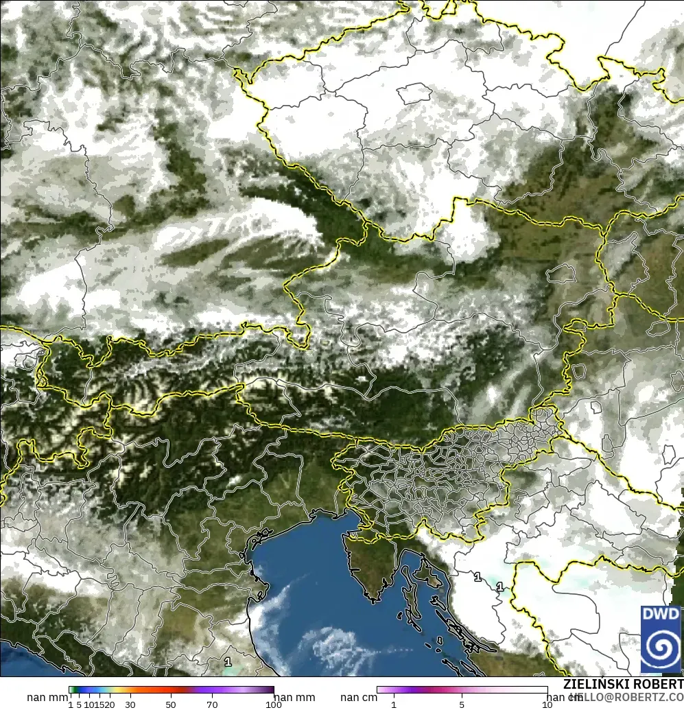 ICON Almanya 2 km model - Avusturya, Yağış, Bulut ve Basınç
