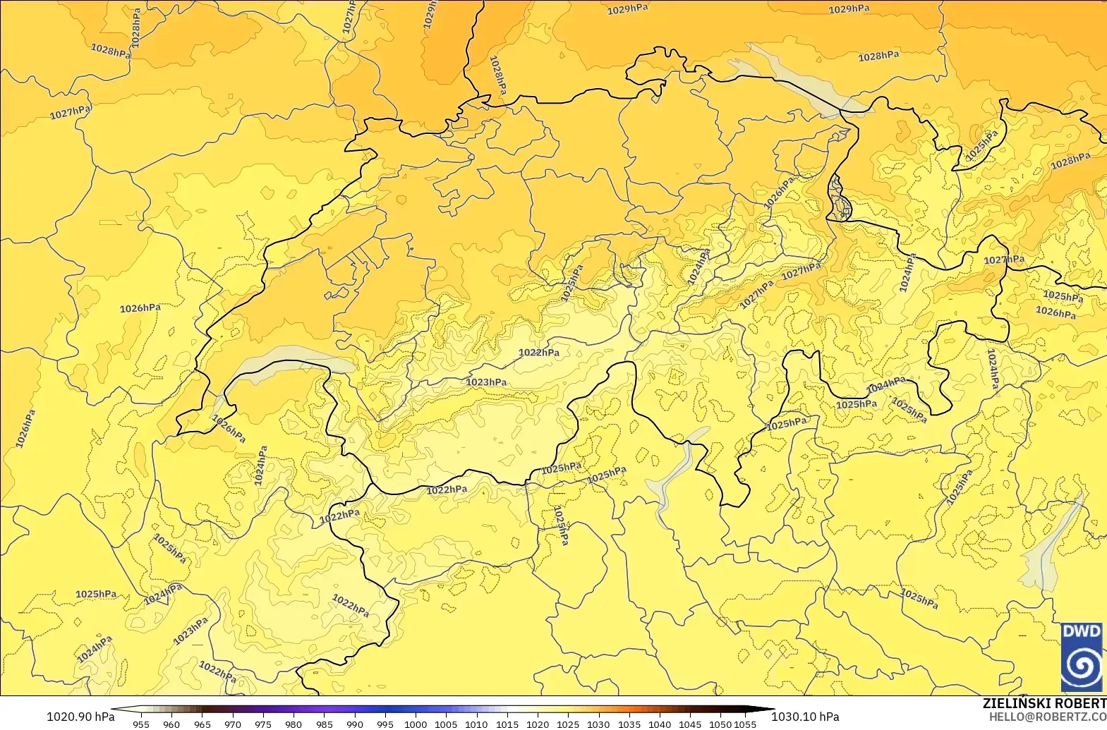 ICON Almanya 2 km model - İsviçre, Basınç