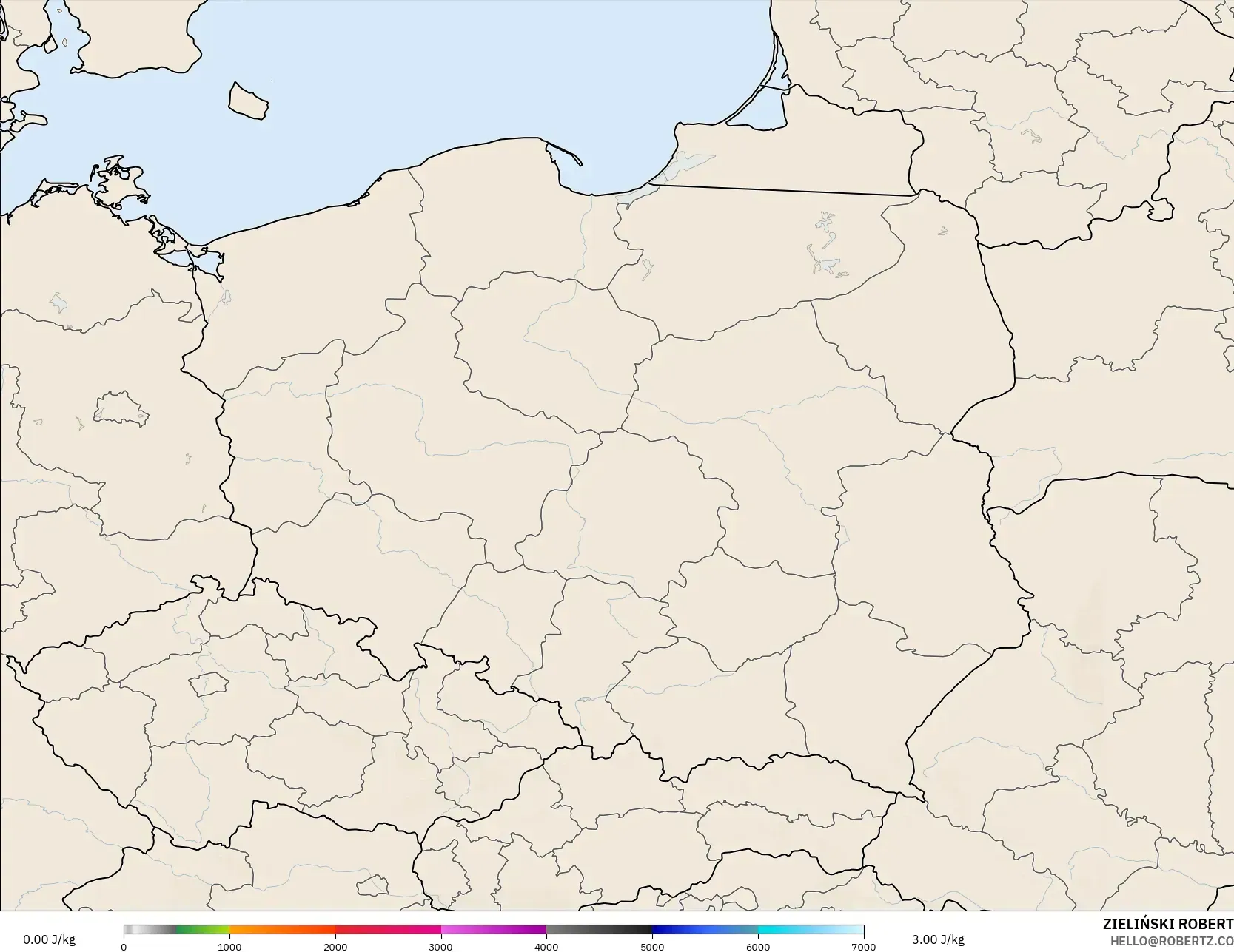 ICON Polonya 2 km model - Polonya, CAPE