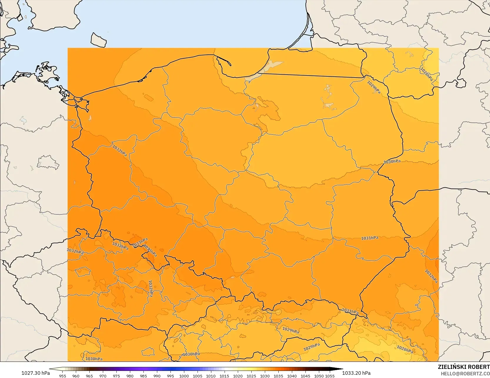 ICON Polonya 2 km model - Polonya, Basınç
