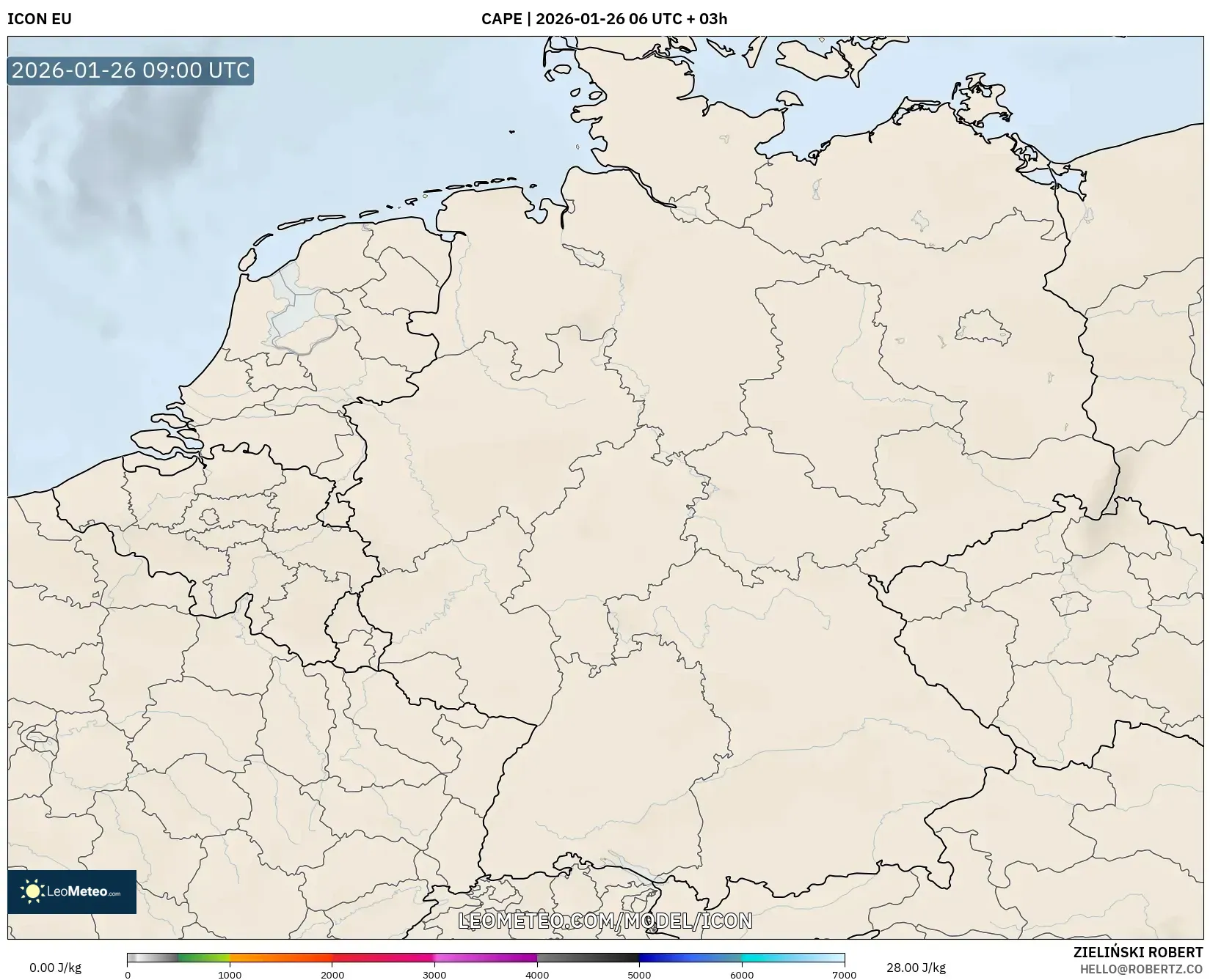 ICON model - Almanya, CAPE