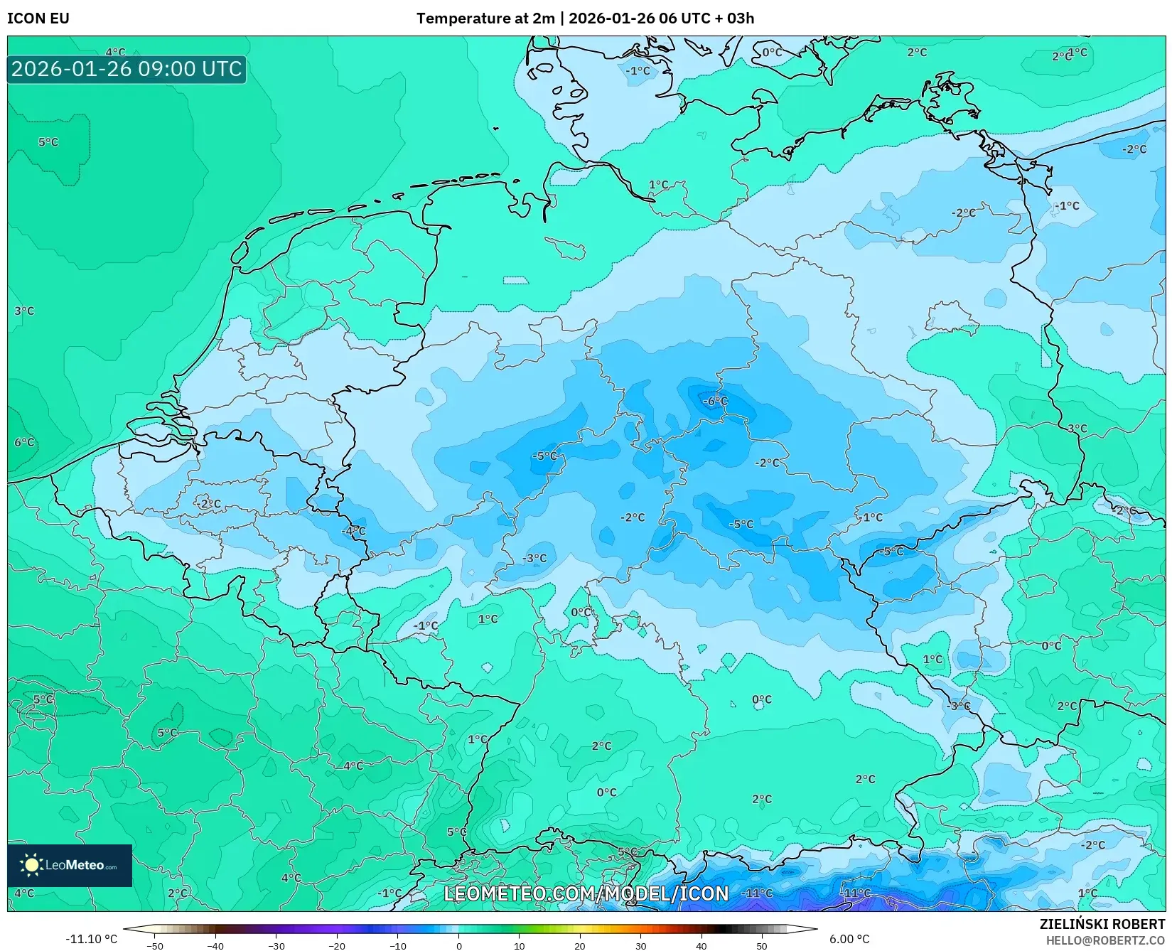 ICON model - Almanya, 2 m Sıcaklık