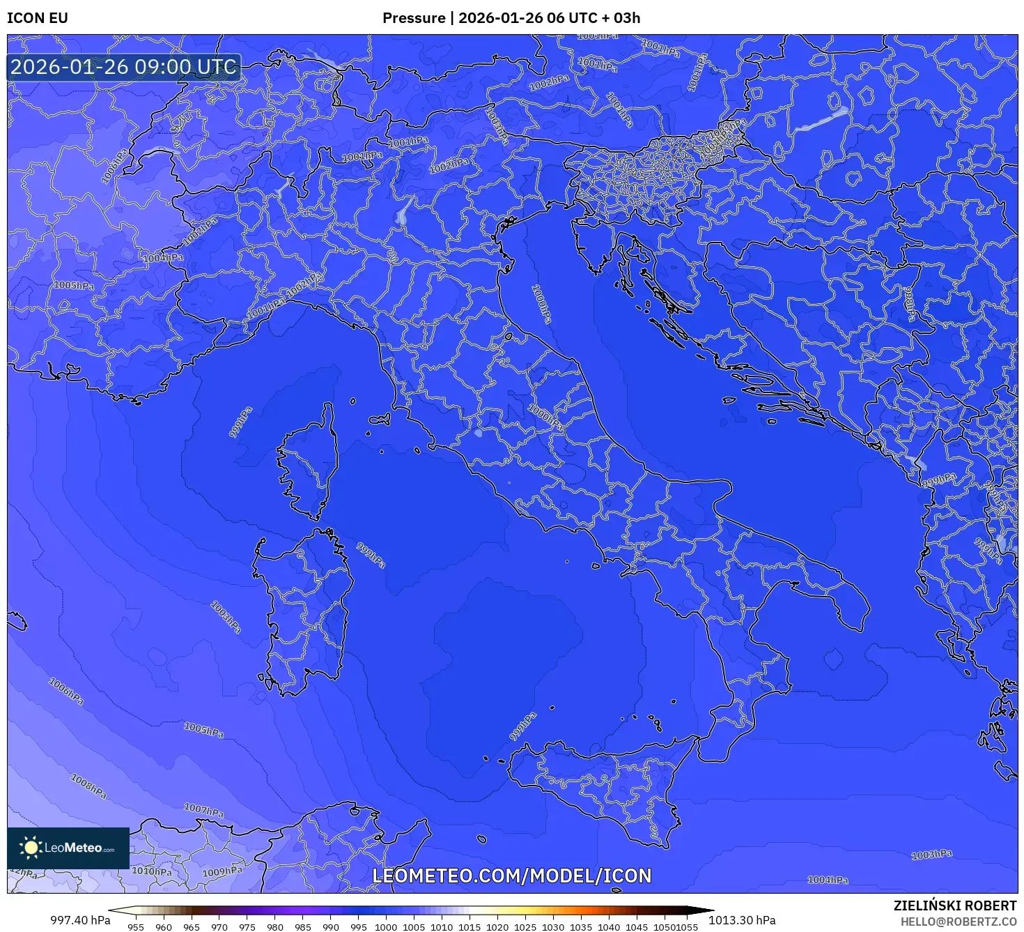 ICON model - İtalya, Basınç
