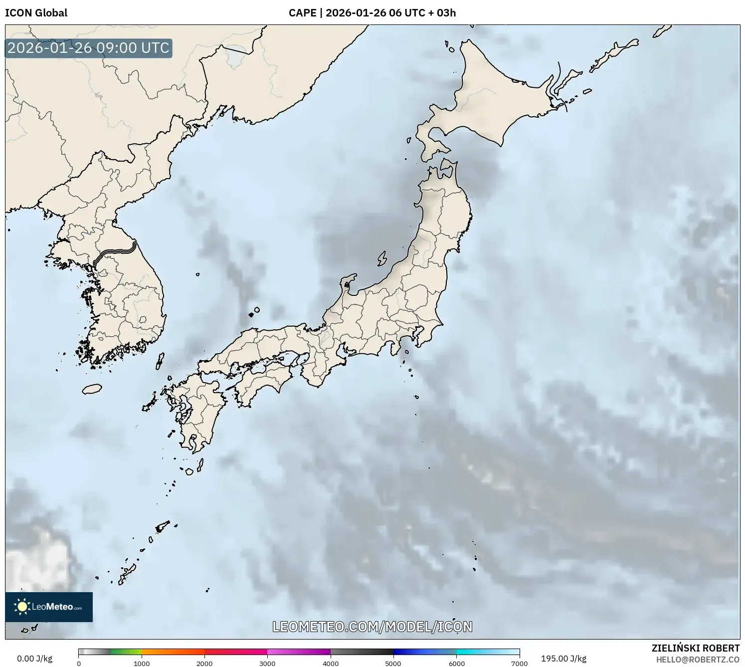 ICON model - Japonya, CAPE